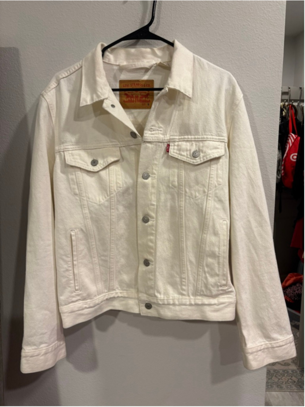 Levi's Original Trucker Jacket White Denim Classic Jean Jacket Small